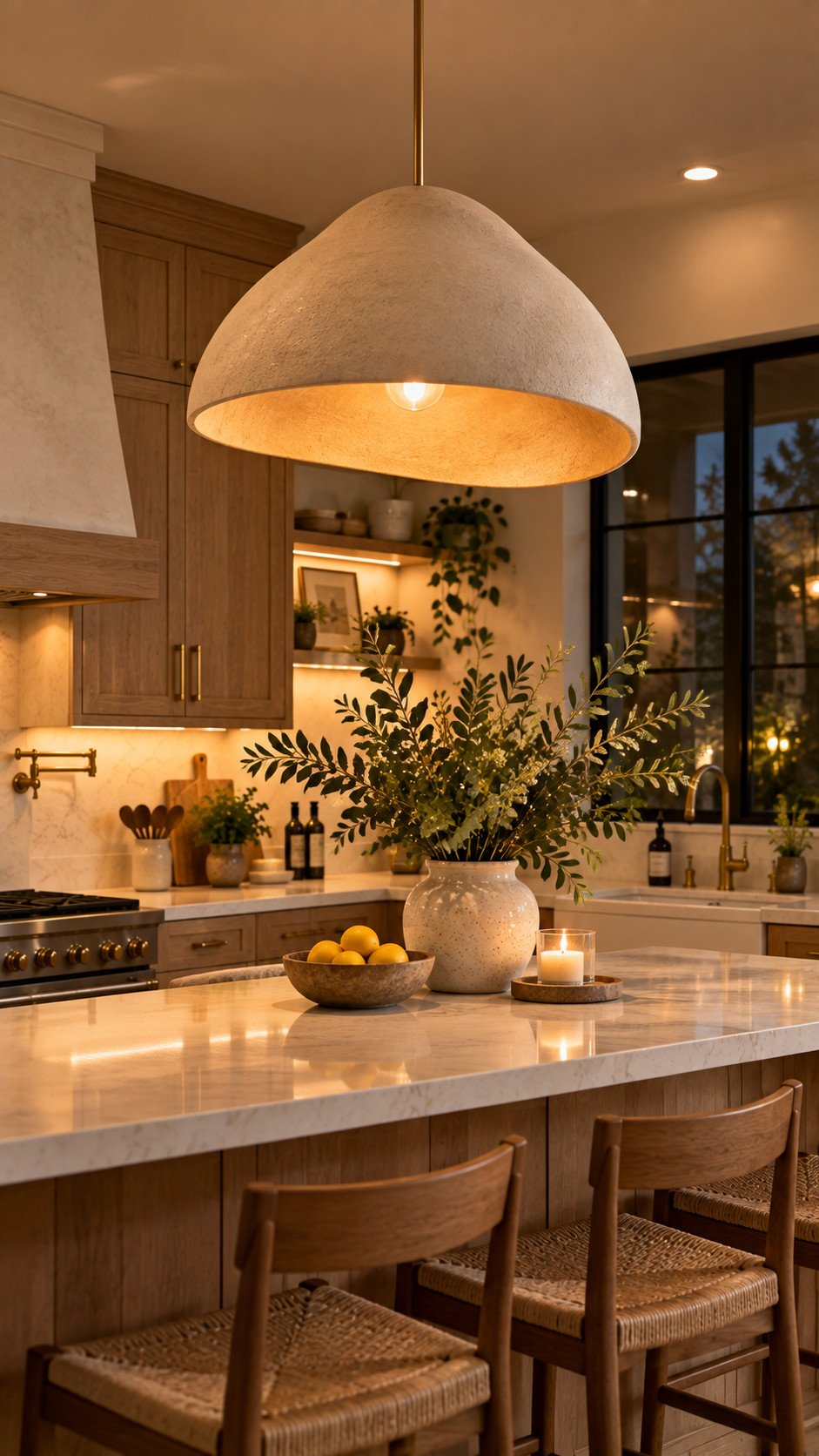 Statement pendant lighting kitchen decor idea